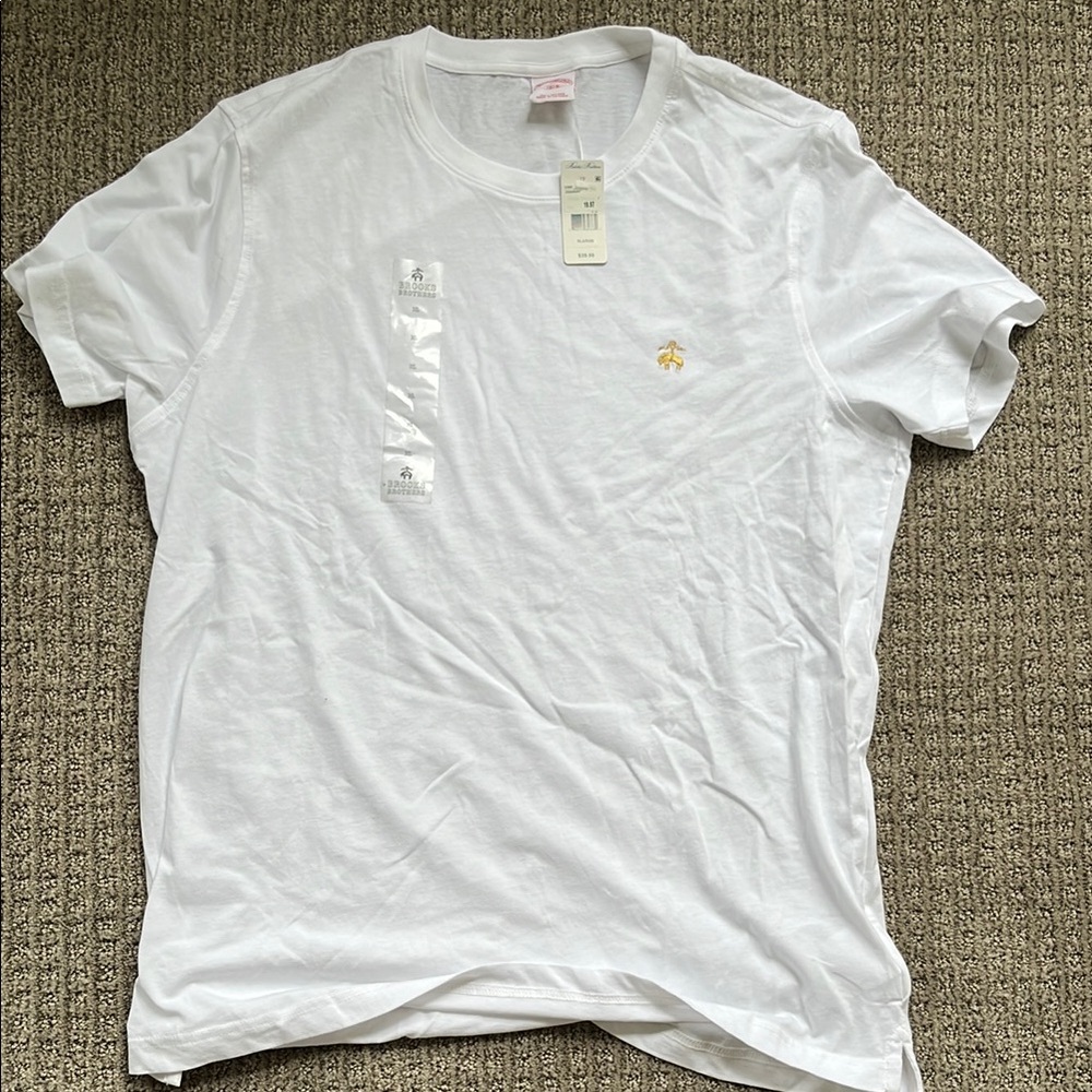 Brooks Brothers White Short Sleeve Tee
